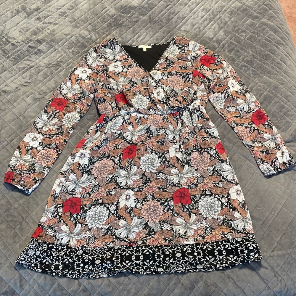 Maurice’s Faux Wrap Long Sleeve Floral Dress